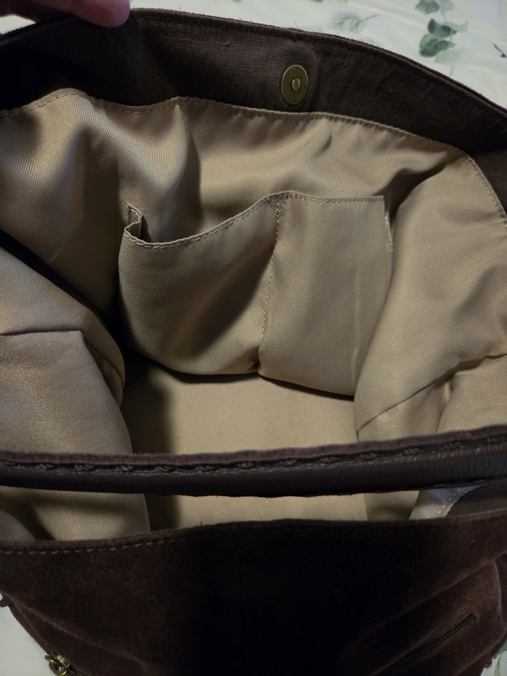 The Sak Los Feliz Large Tote Suede Hobo Bag in Dark Brown - Picture 12 of 16